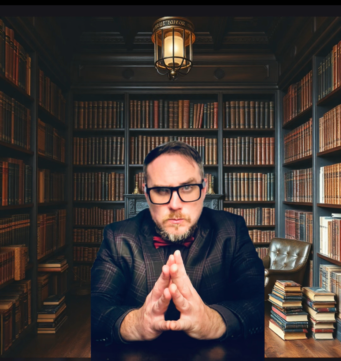 Proctor Hopkins in his library